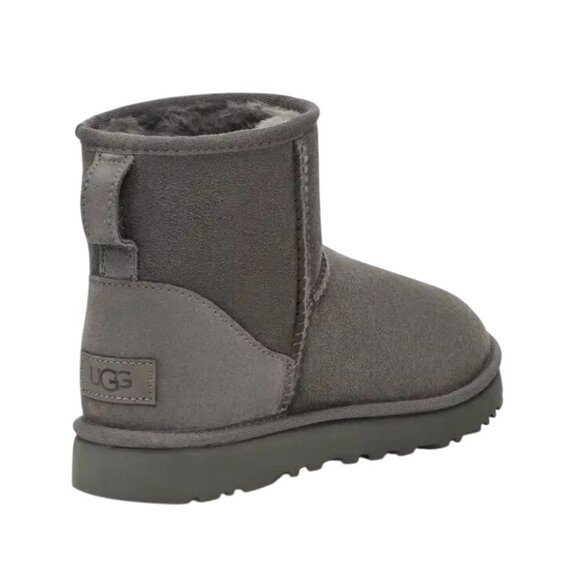 UGG Boots 7 Classic Mini II Genuine Fur Sheepskin Suede Winter Snow Shoes Gray - Picture 3 of 16